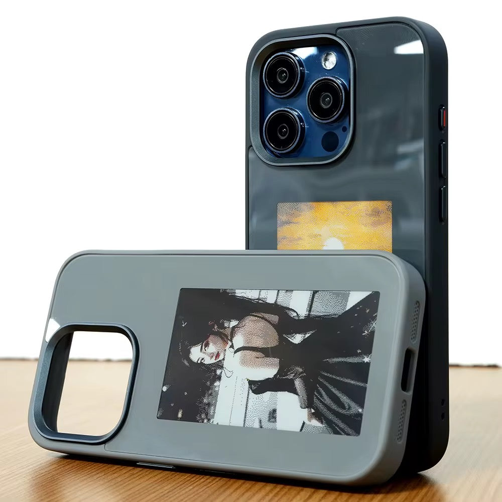 NFC جديد 4 ألوان شاشة حبر E ذكي غطاء كمبيوتر لهاتف iPhone NFC 13 14 15 Pro Max - NFC New 4 Colors E Ink Screen Smart PC Case for iPhone NFC 13 14 15 Pro MaX
