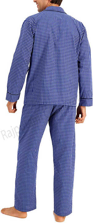 طقم نوم رجالي من الفلانيل المنقوش . Men's Plaid Flannel Sleepwear Set |