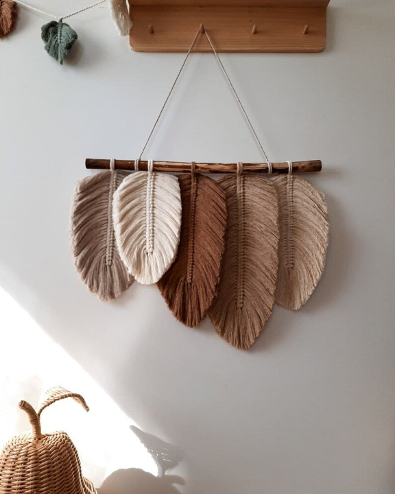 INZ Boho Macrame Woven Leaf Tassels Decor.