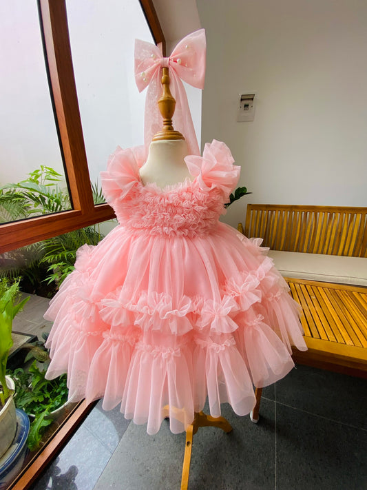 فستان بنات بأكمام منتفخة