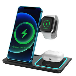 3 في 1 وسادة قابلة للطي وسريع لهاتف آيفون 13 12 11 Pro Max ساعة أبل 1-8 Airpods 3 23 حوامل هواتف