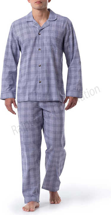 طقم ملابس نوم رجالي من الفلانيل | قميص . Men's Flannel Sleepwear Set | 100%