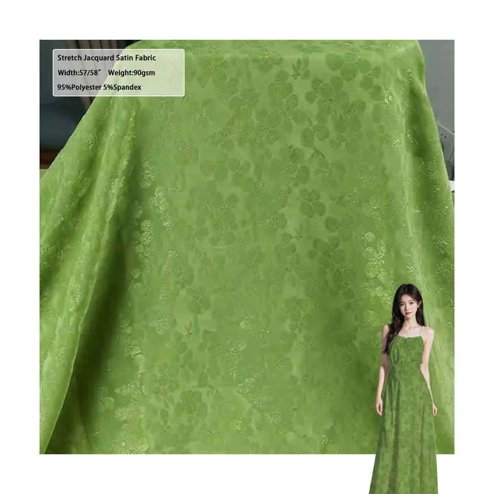 Women's Fabrics for Dress قماش ساتان جاكار مطاطي منسوج من نسيج منسوج