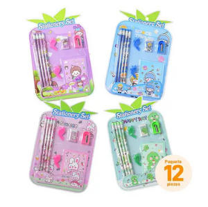 مجموعة من 12 مجموعة أدوات مكتبية مدرسية - Pack of 12 School Stationery Kits