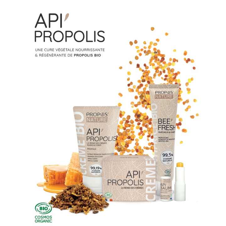 Made with Green Propolis - Dry skins - 50ml كريم الوجه العضوي Api'Propolis - طبيعي بنسبة 99% - معتمد عضويًا من Cosmos