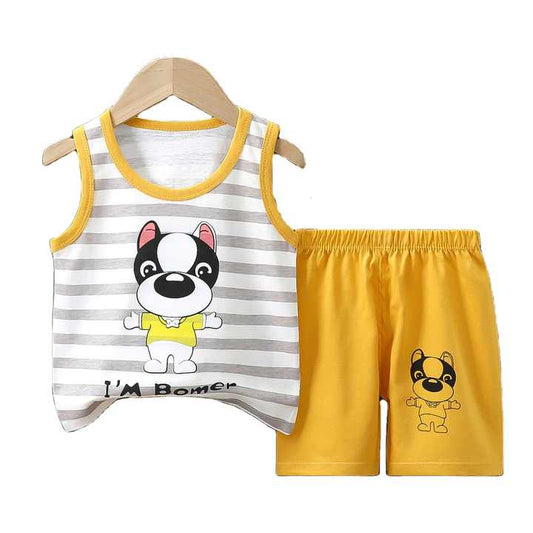 Children's summer pure cotton new sleeve boys' summer.