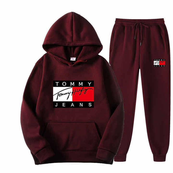 Men's Winter Sports Sweatshirt Set with Hoodie.