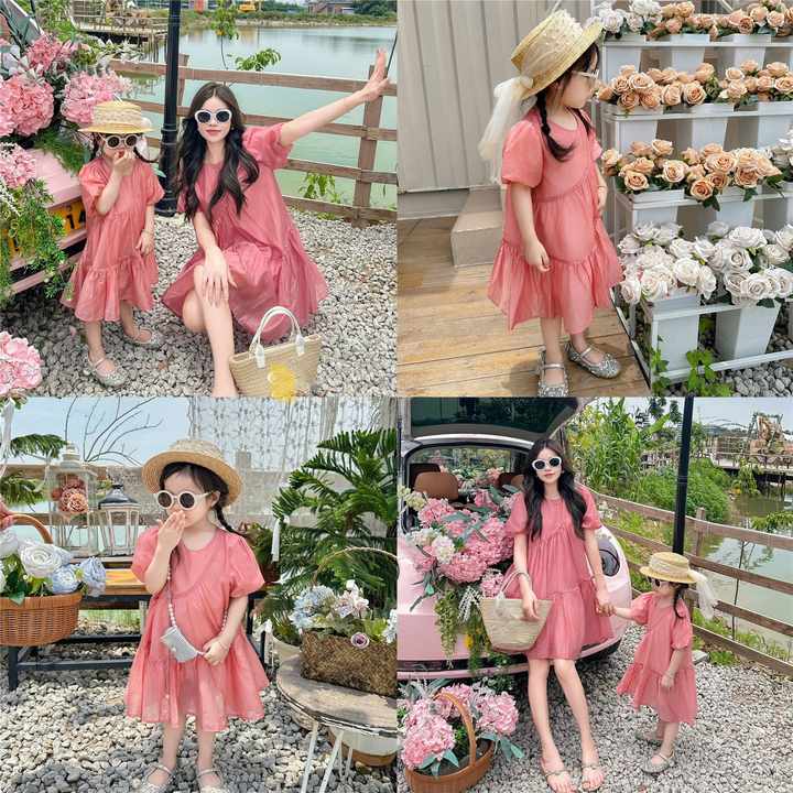 Mommy and Me Pink New Jumpsuit Parent-Child Clothes Family Clothing Child Clothing Family Clothing
