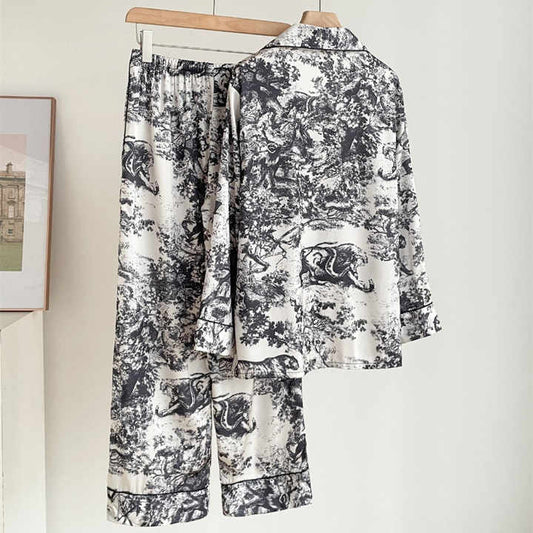 بيجامة نوم نسائية كم طويل