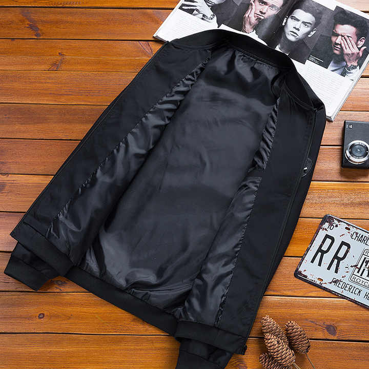 معطف رجالي كاجوال مقاس كبير 6XL بلون ساد . Men's Casual Solid Color Plus Size 6XL Coat