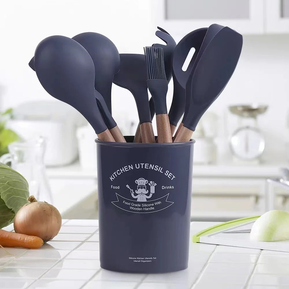 مجموعة أدوات مطبخ سيليكون مقاومة للحرارة-Silicone kitchen utensil set