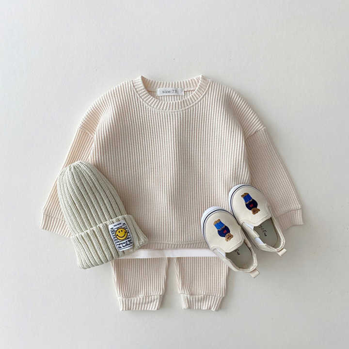 Waffle Cotton Baby Clothing Sets Kids