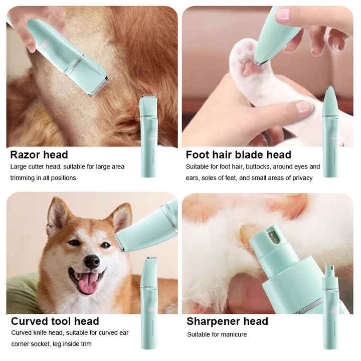 4 in 1 New Low Noise Pet Clipper and Grooming Kit,