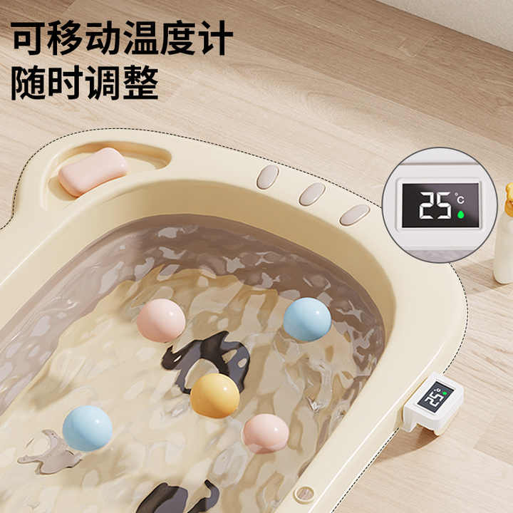 New Foldable Standing Height! Kids Set with Temperature Indicator for Infants and Toddlers