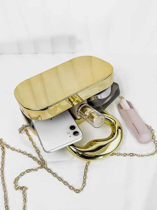 Women's Handbag Shiny Geometric Pattern Top Handle Wedding Party Popular Other Occasions Acrylic Gold