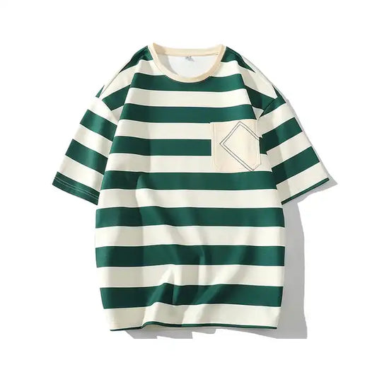 Men's Short Sleeve Striped Summer T-Shirt.