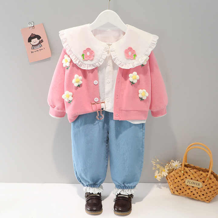 Girls' Baby Clothes Set-طقم ملابس أطفال بناتي كاجوال