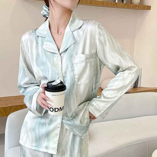 بيجامة نوم نسائيه كم طويل