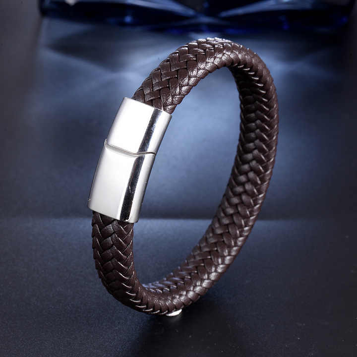 Luxury Men's Braided Woven Faux Leather Bracelets