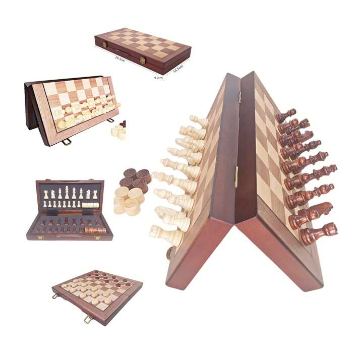 Folding Wooden Chess-لعبة الشطرنج