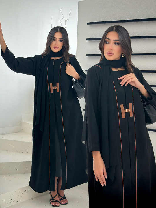 Black silk abaya