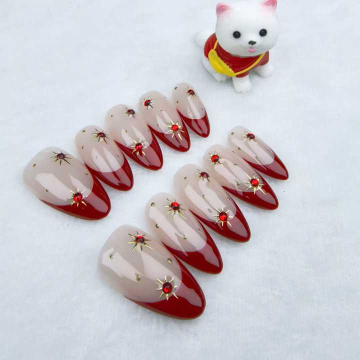 Nails, red French