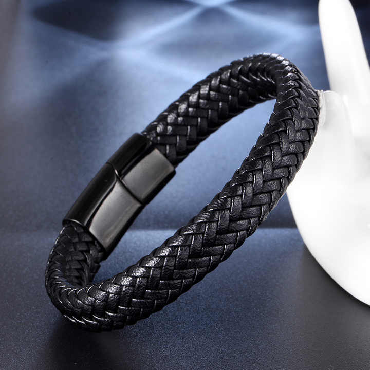 Luxury Men's Braided Woven Faux Leather Bracelets
