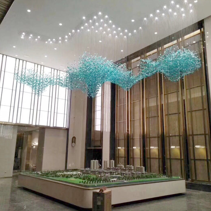 Crystal staircase lamp for villa