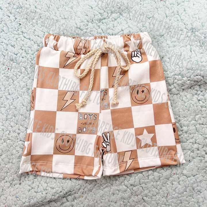 Boys' Shorts Boys' 2-piece clothing set, hooded shirts and shorts