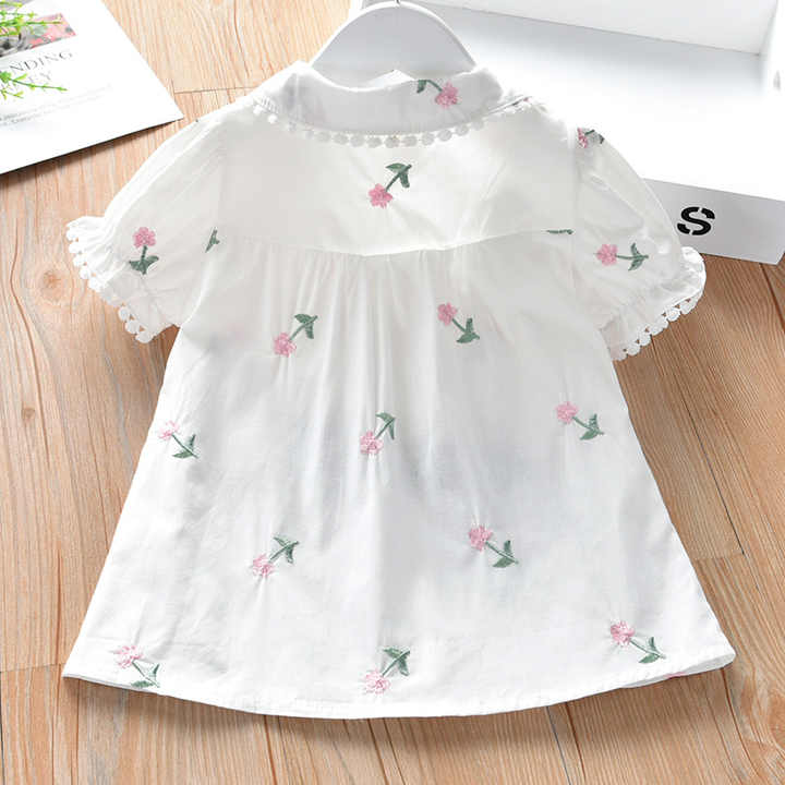 ملابس صيفية لطيفة للأطفال الصغار Clothes Short Sleeve Shirt Dress for Little G