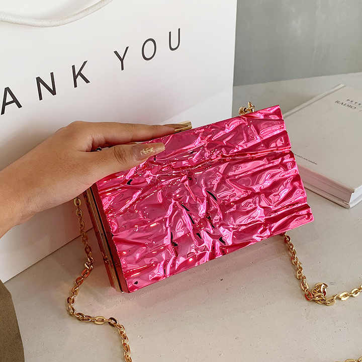 Luxury Fashion Acrylic Snowflake Purse Bag, Custom Women's Small Handbag, Evening Bags with Clutch