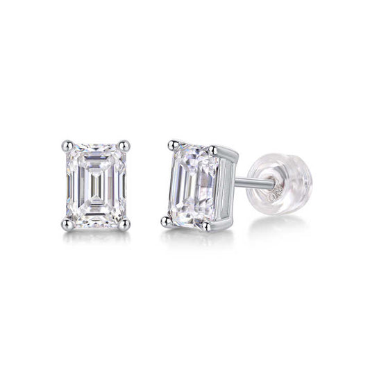 silver moissanite earrings