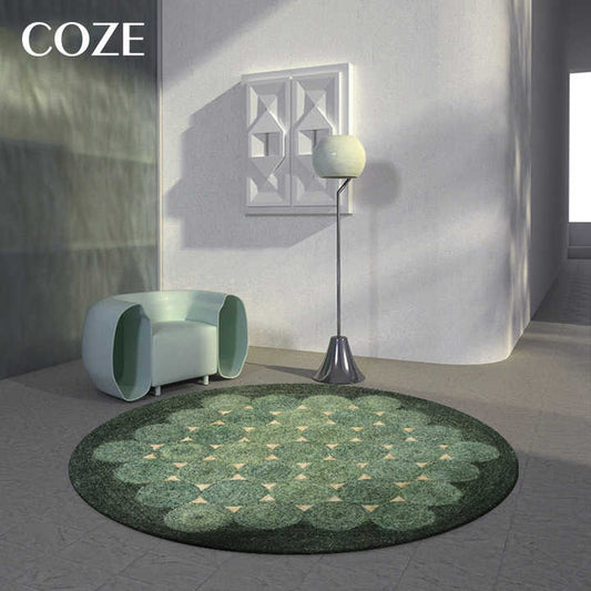 تصميم أصلي سجادة دائرية مانعة للألوان لغرفة المعيشة غرفة معيشة مستديرة لغرفة المعيشة طراز شمالي وبطانية غرفة نوم بسيطة Original design color block round living room rug round living room Nordic style living room carpet and simple bedroom blanket