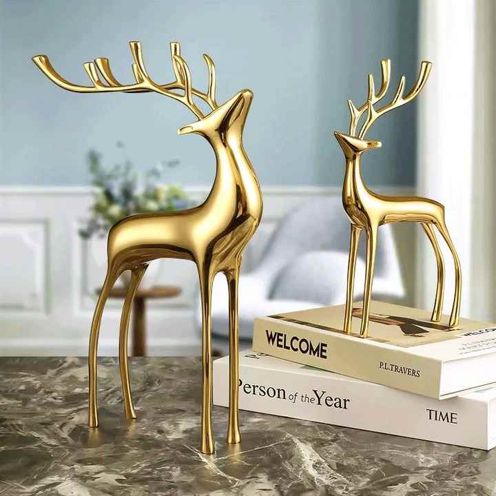 فاخر من النحاس والنحاس والغزلان مصنوع يدويًا ديكور .