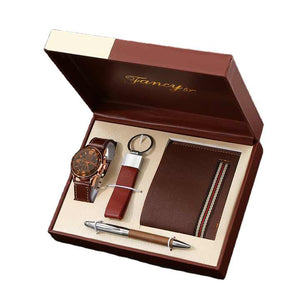 IStapromo Luxury 4 Piece Men's Watch Set with Wallet