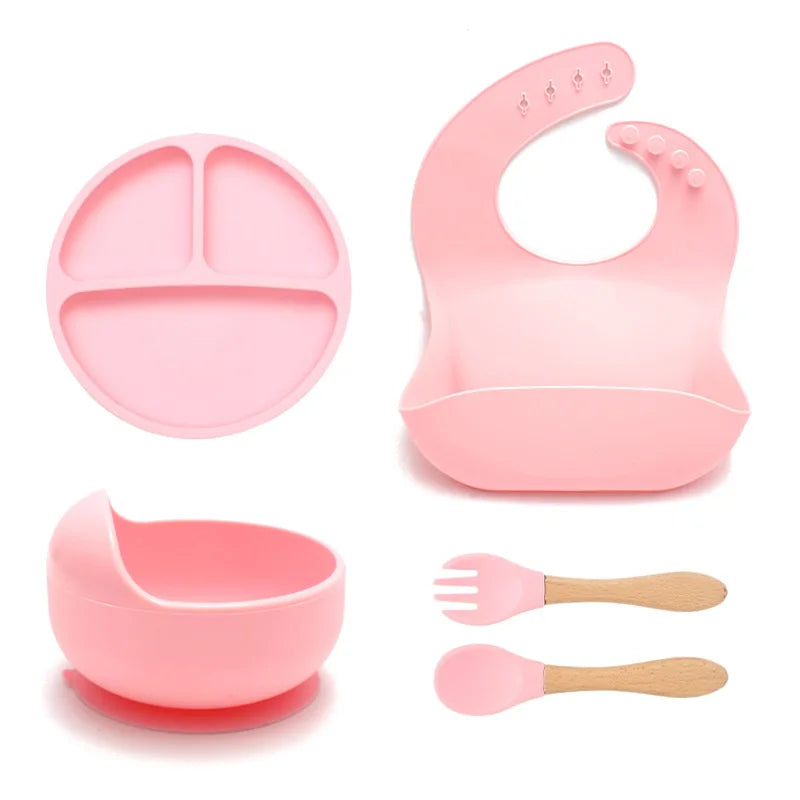 Bpa Free Non-spill Strong-مجموعة ملاعق وأطباق تغذية الأطفال