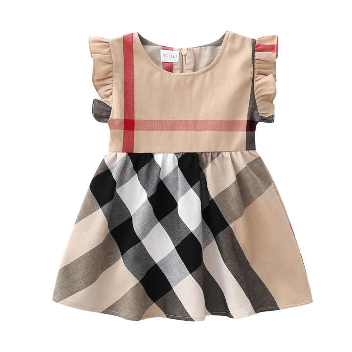 The 100% embossed cotton dress is suitable for summer فستان بناتي منقوش من القطن 100% على الطراز الأوروبي مناسب للصيف