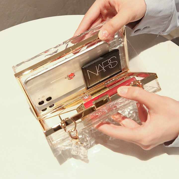 New design women's evening bags made of clear acrylic