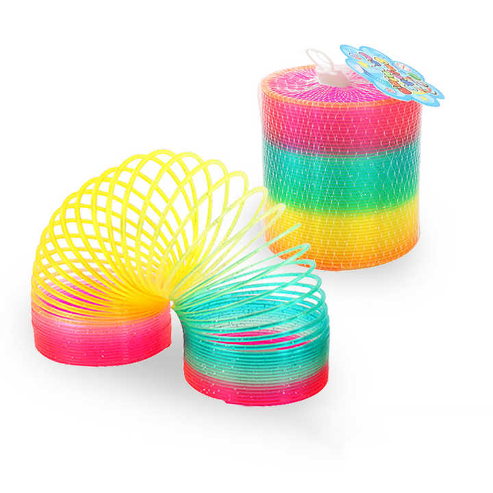 لعبة ألغاز مرنة ملونة للربيع, لعبة من البلاستيك السحري على شكل قوس قزح Colorful Spring Flexible Puzzle Toy, Magic Rainbow Plastic Toy
