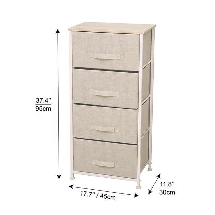 Drawers Dresser Storage Tower برج تخزين أدراج عمودي مكون من 4 طبقات
