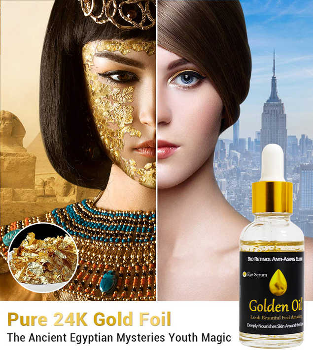 Aging Skin Care Serumسيروم بايو ريتينول الذهبي عيار ٢٤ قيراطًا،