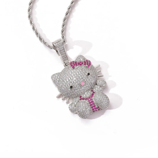 Kids Accessories Hip Hop Cat Necklace