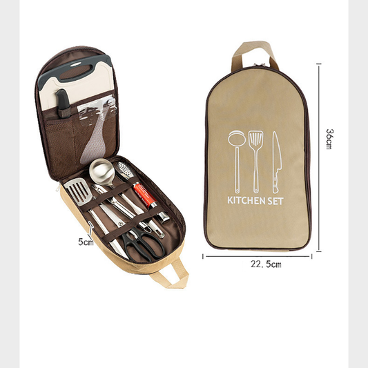 أدوات المطبخ للتخييم الخارجي، حقيبة تخزين . Outdoor Camping Kitchen Tools, Portable Cooking Utensil