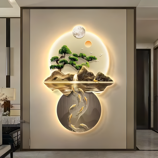 تصميم فاخر للمناظر الطبيعية فن معدني ديكور .