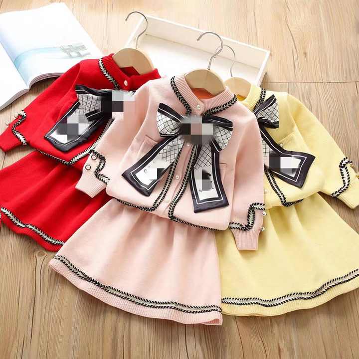 Girls Plaid Stwear+Skirt Sets Children's