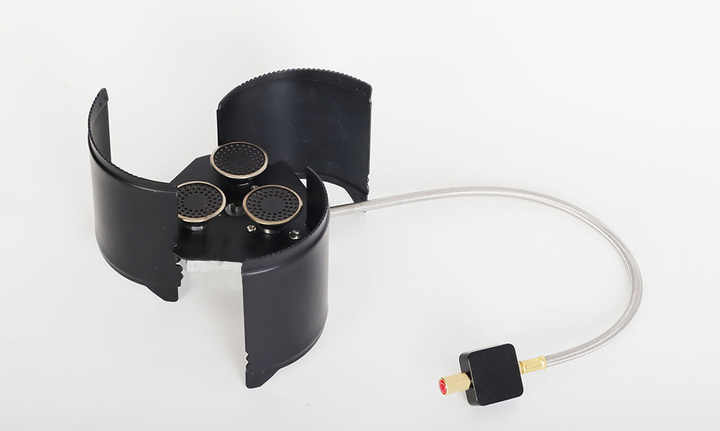 Portable camping gas stove for camping provides.