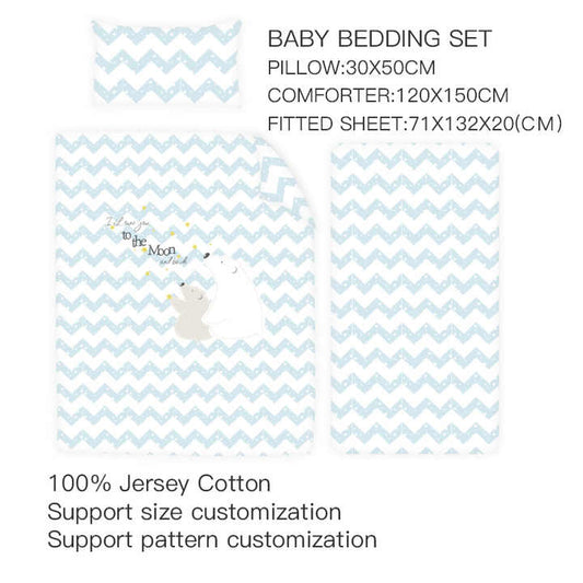 Sizes Baby Sizes Sheet Sets Cotton Knitted Quilt, Pillowcase, Mattress, Embroidered