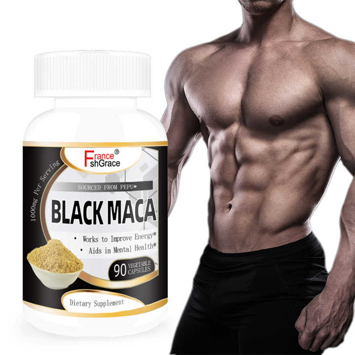 Maca Power Capsules, Black Maca Root Capsule for Men's Stamina Enhancement
