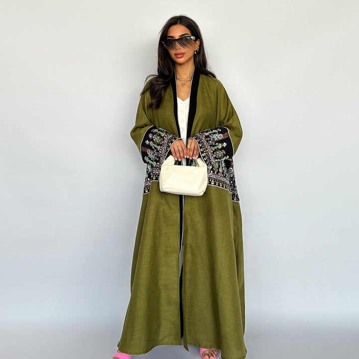 Colorful embroidered abaya