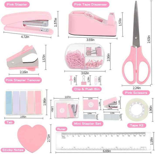 مجموعة أدوات مكتبية-Ready Stock Cross-Border Pink Desktop